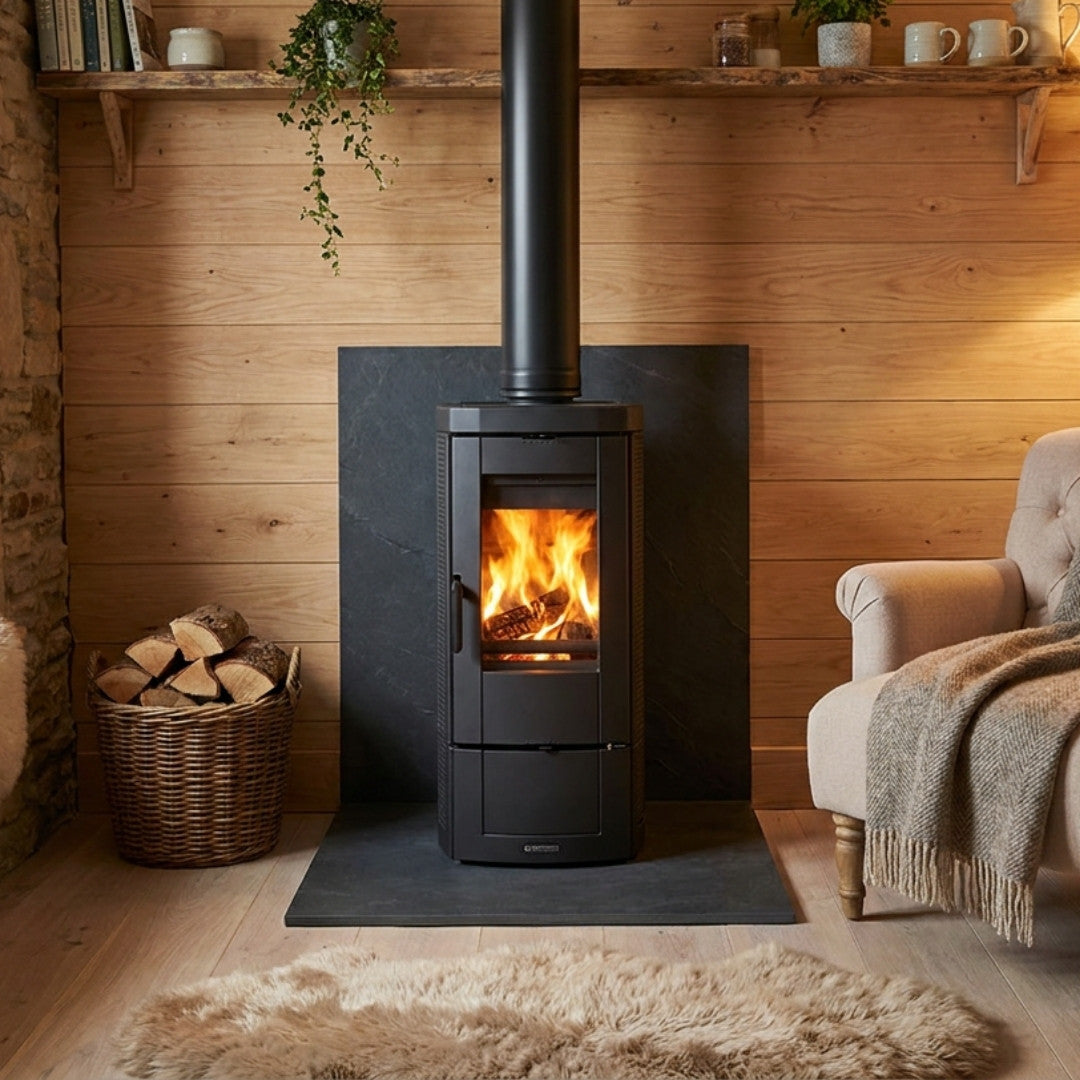 Poêle à bois en fonte émaillée Candy Lean - 6.6 kW